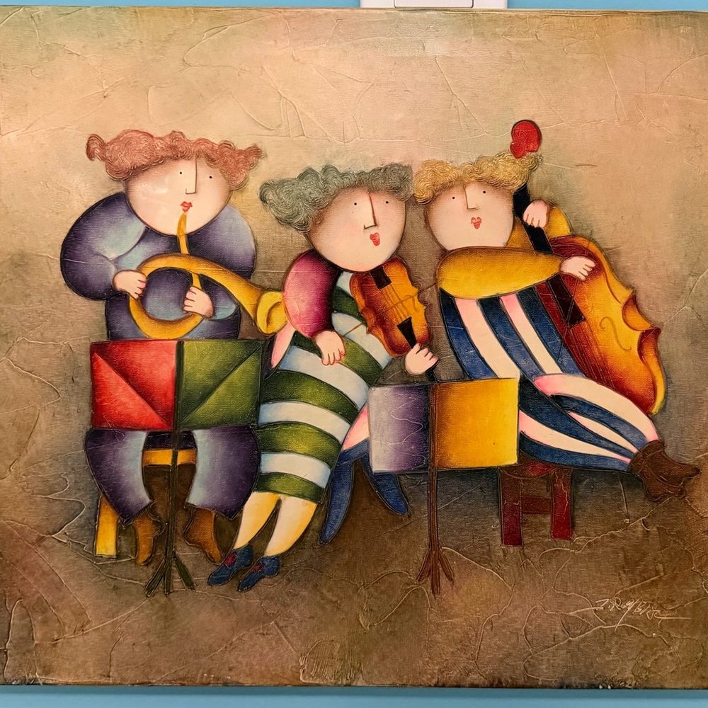 Whimsical Trio Musician Canvas by
